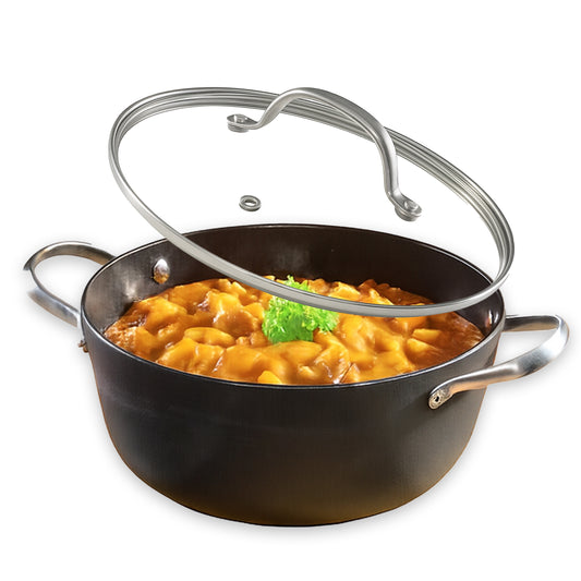 Cuisiland 4QT/10'' Honeycomb Cast Iron Casserole with Lid