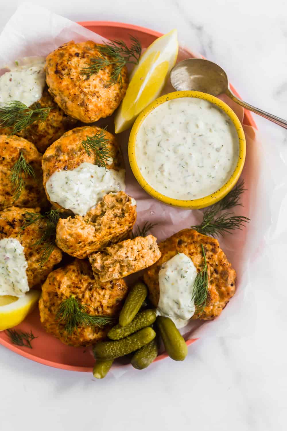 Salmon Cakes - with tartar sauce