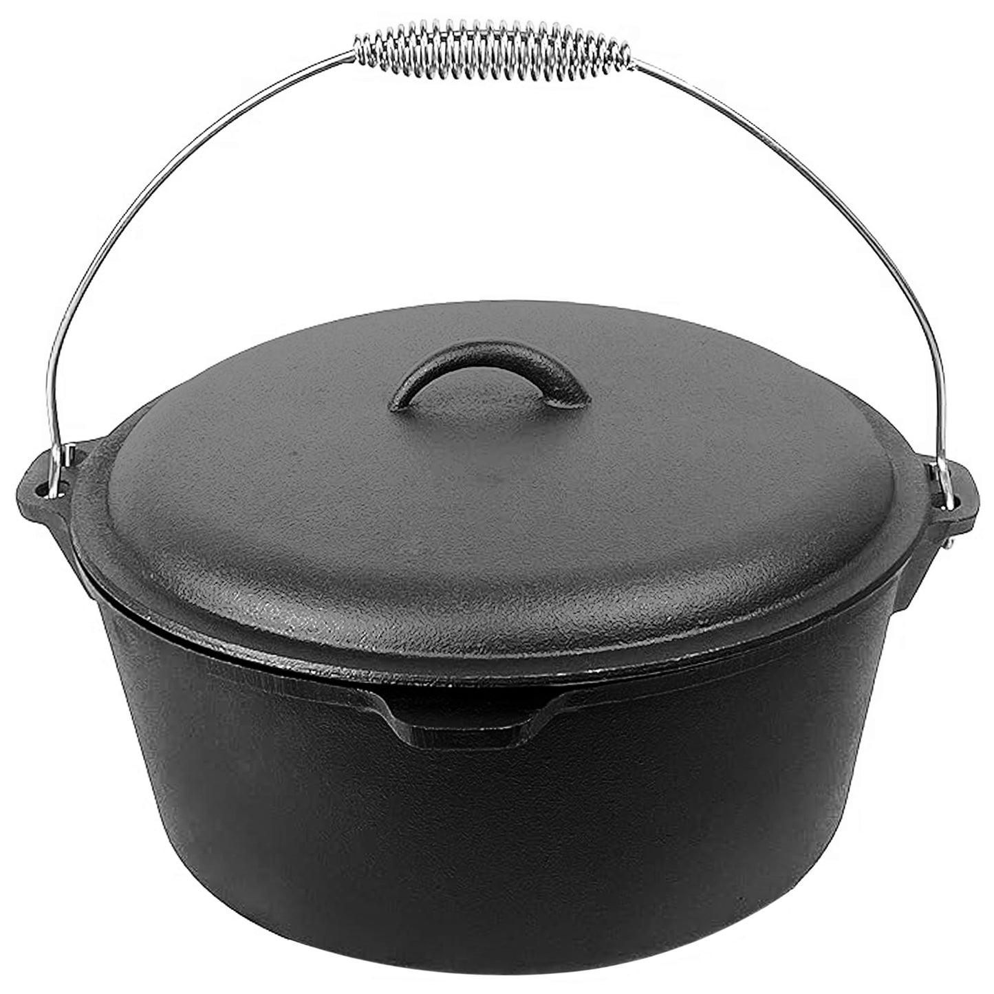9QT Pre-seasoned Dutch Oven - Dome Lid, Flat Base