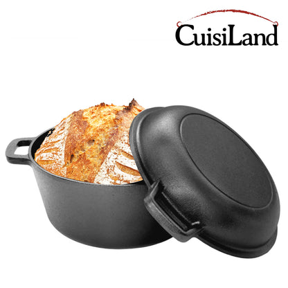 Pre-Seasoned Combo Cooker 5QT Dutch Oven With 10.25" Skillet Lid