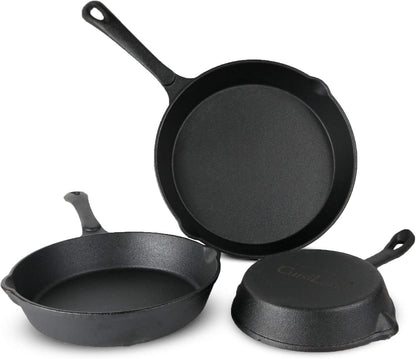 Pre-seasoned Skillets Set 3 Pieces