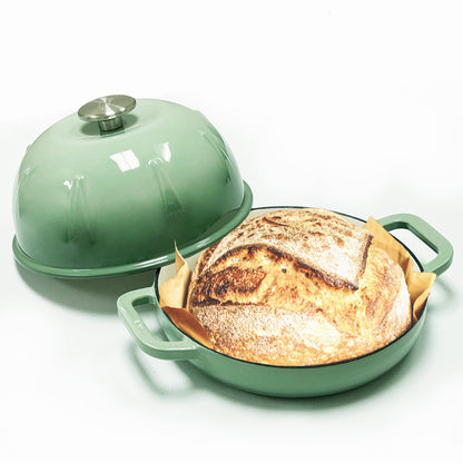 Cuisiland Pre-Seasoned Cast Iron Bread Cloche – Dome Lid Dutch Oven for Artisan Sourdough Baking – Heat-Retaining, Nonstick Bakeware for Crispy Crust & Even Baking – Oven Safe