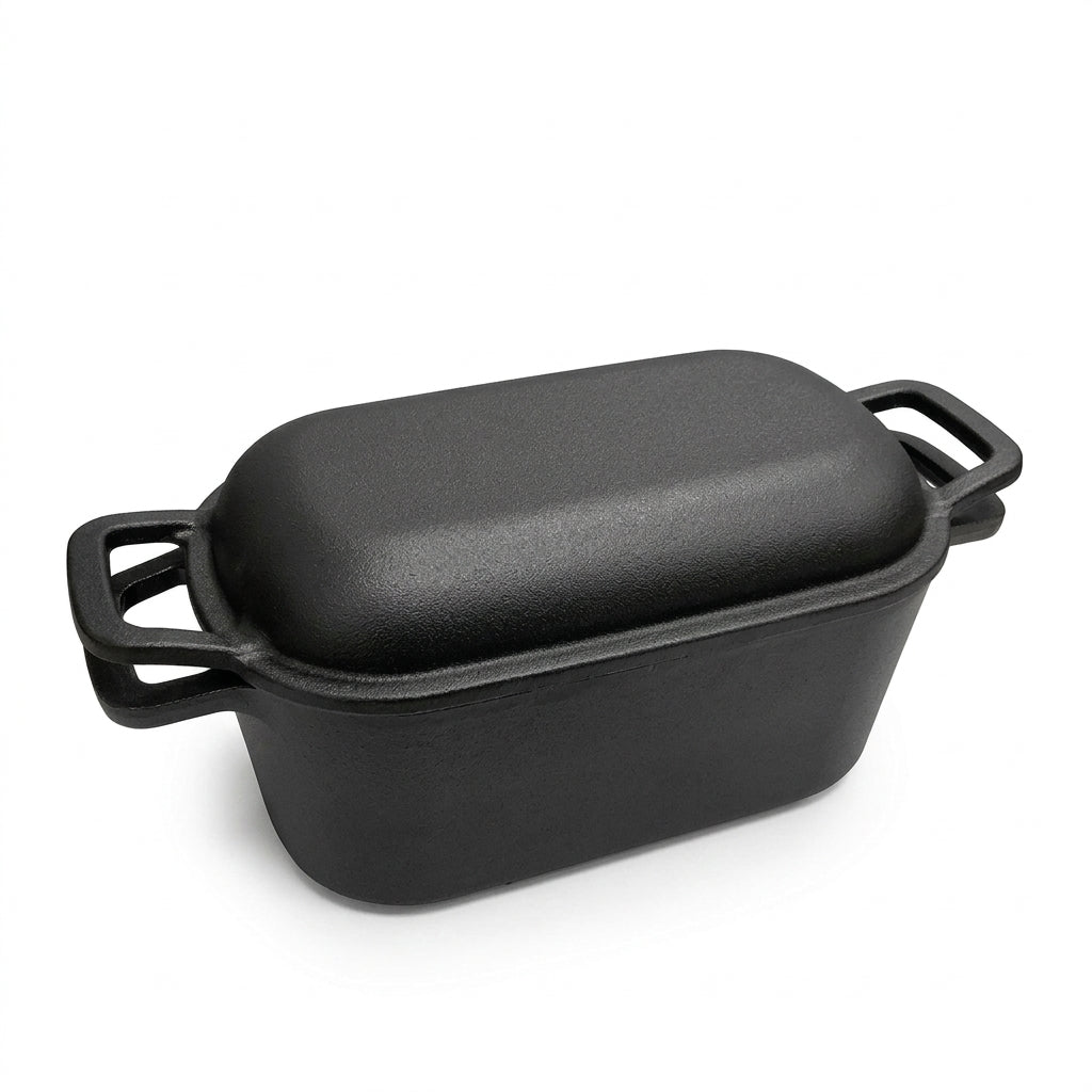 CUISILAND 4QT Pre-Seasoned Cast Iron Bread Oven 2-in-1 Covered Bread Pan