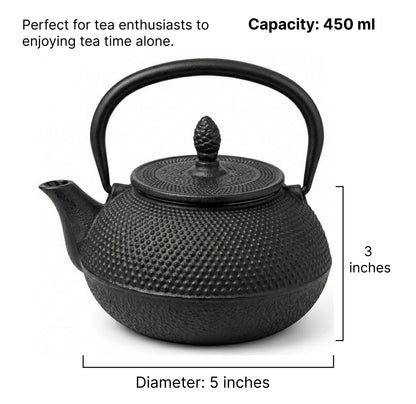 Cuisiland 450ml/15oz Hobnail Cast Iron Teapot with Infuser