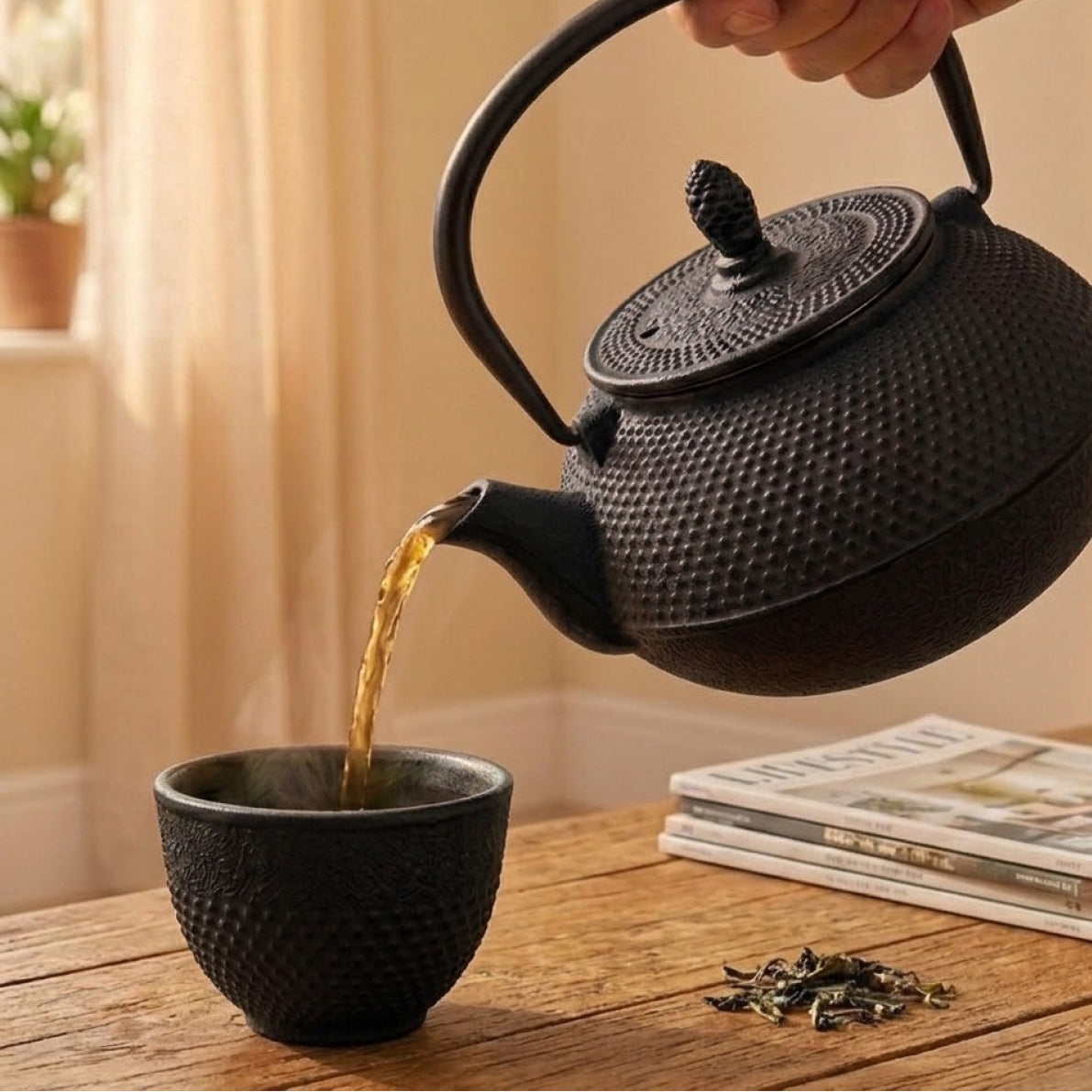 Cuisiland 450ml/15oz Hobnail Cast Iron Teapot with Infuser