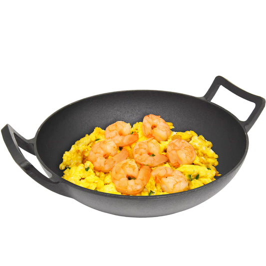 Cuisiland 14.25-Inch Pre-Seasoned Cast Iron Wok