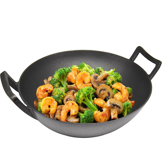 CuisiLand 12” Pre-Seasoned Cast Iron Wok