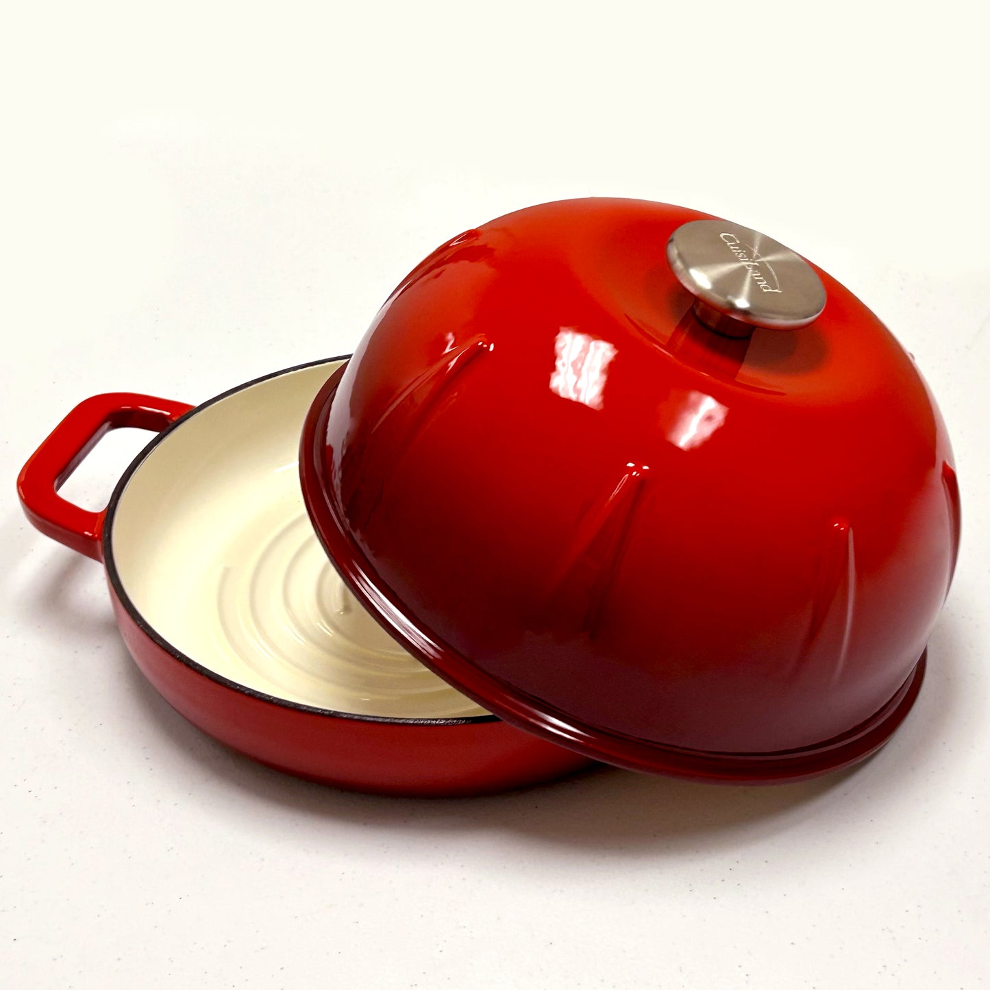 Cuisiland Pre-Seasoned Cast Iron Bread Cloche – Dome Lid Dutch Oven for Artisan Sourdough Baking – Heat-Retaining, Nonstick Bakeware for Crispy Crust & Even Baking – Oven Safe