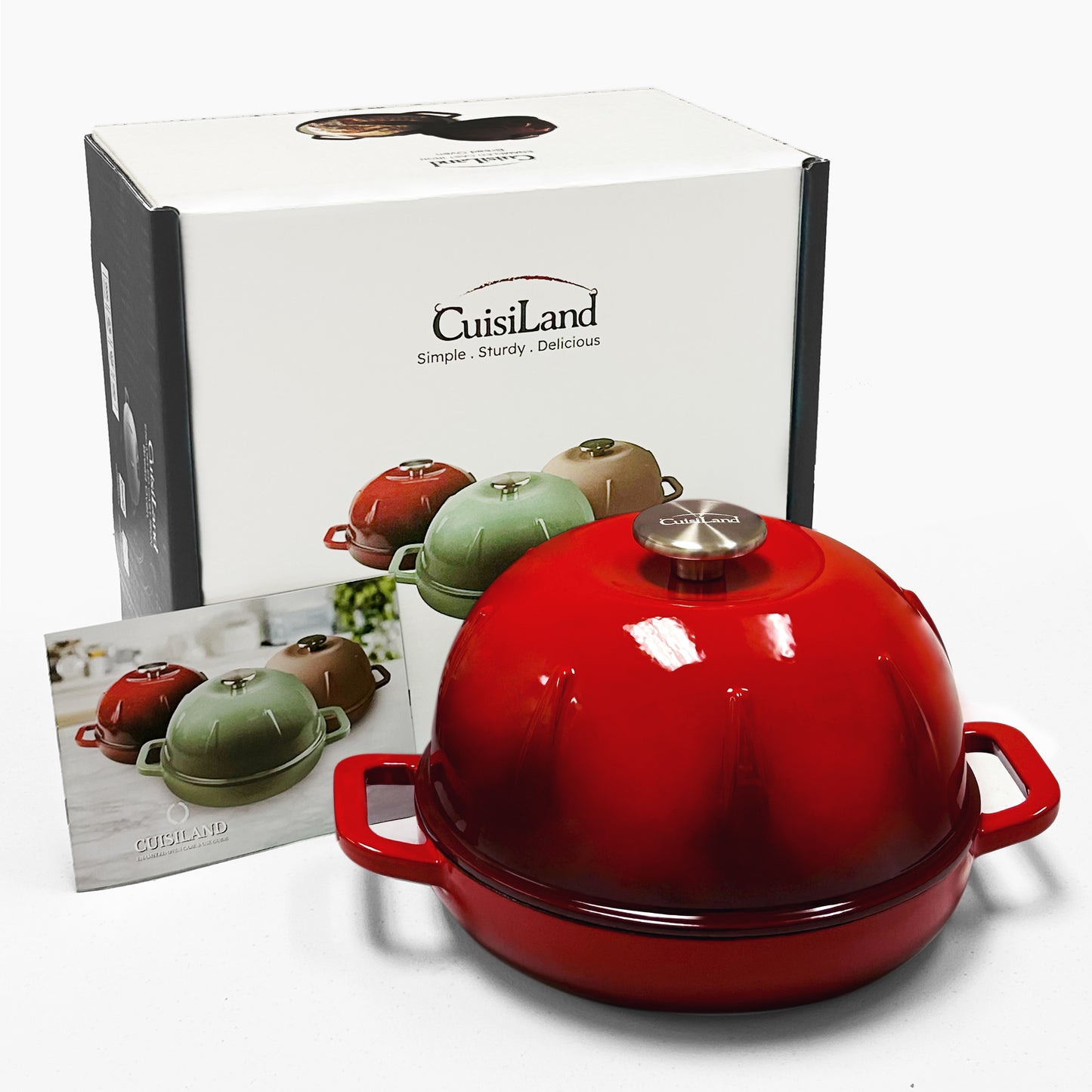 Cuisiland Pre-Seasoned Cast Iron Bread Cloche – Dome Lid Dutch Oven for Artisan Sourdough Baking – Heat-Retaining, Nonstick Bakeware for Crispy Crust & Even Baking – Oven Safe