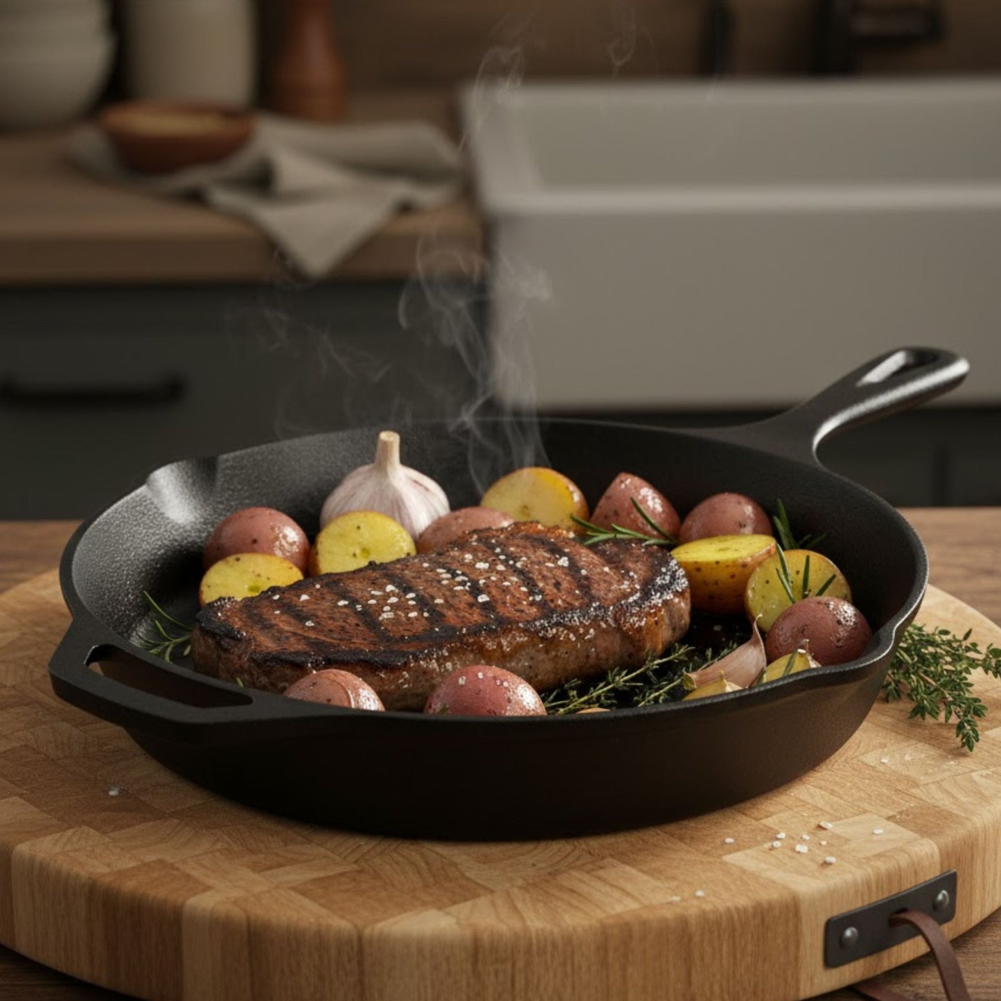 Pre-Seasoned Large 15.5" Cast Iron Skillet