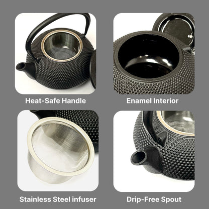 Cuisiland 27OZ Hobnail cast Iron teapot 800ml