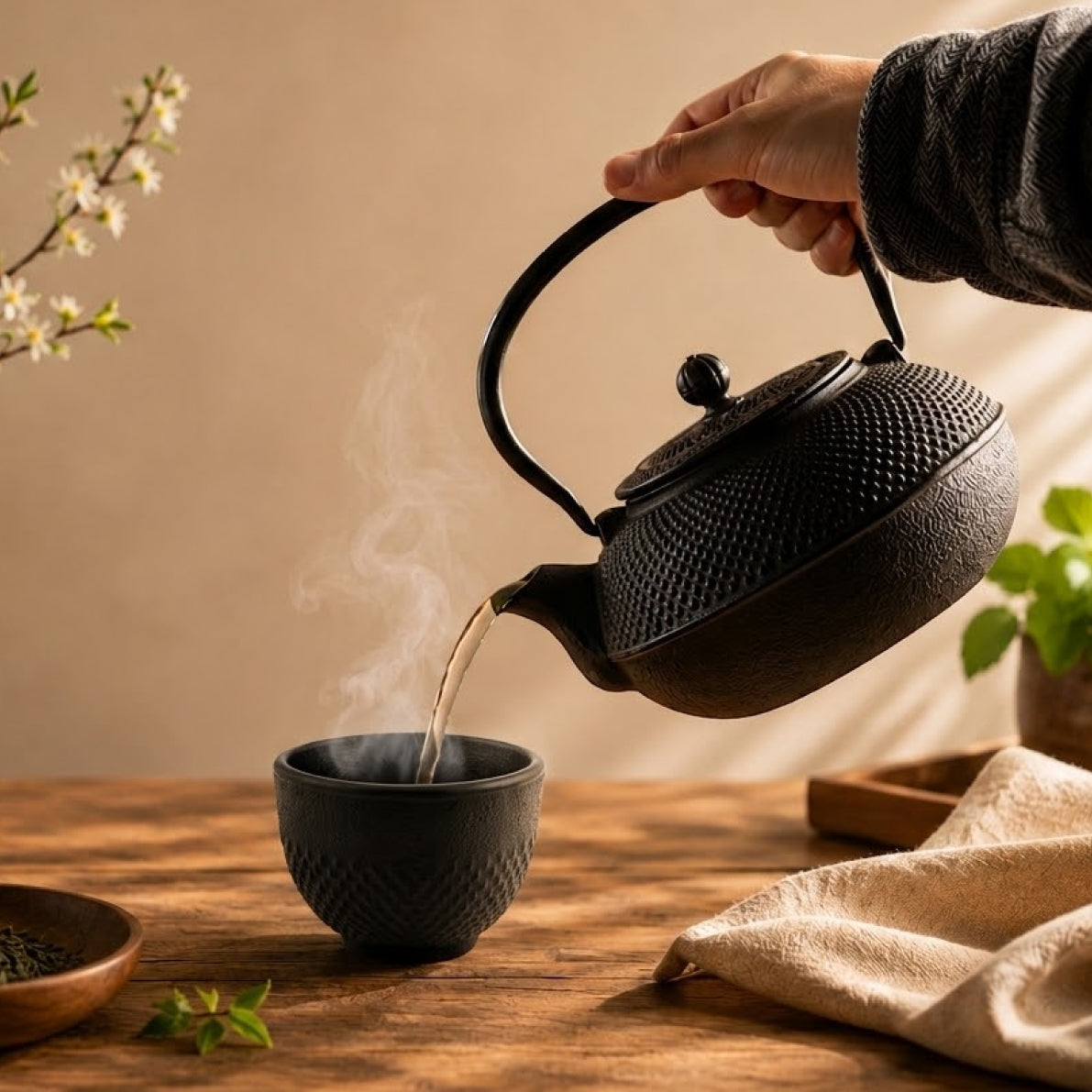 Cuisiland 27OZ Hobnail cast Iron teapot 800ml