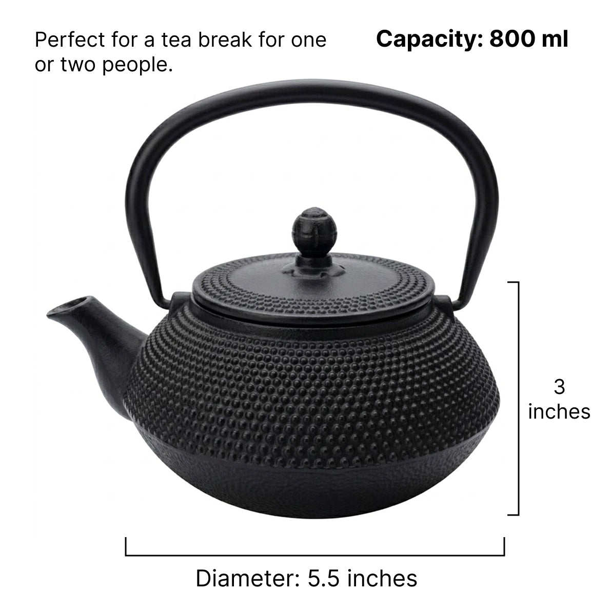 Cuisiland 27OZ Hobnail cast Iron teapot 800ml