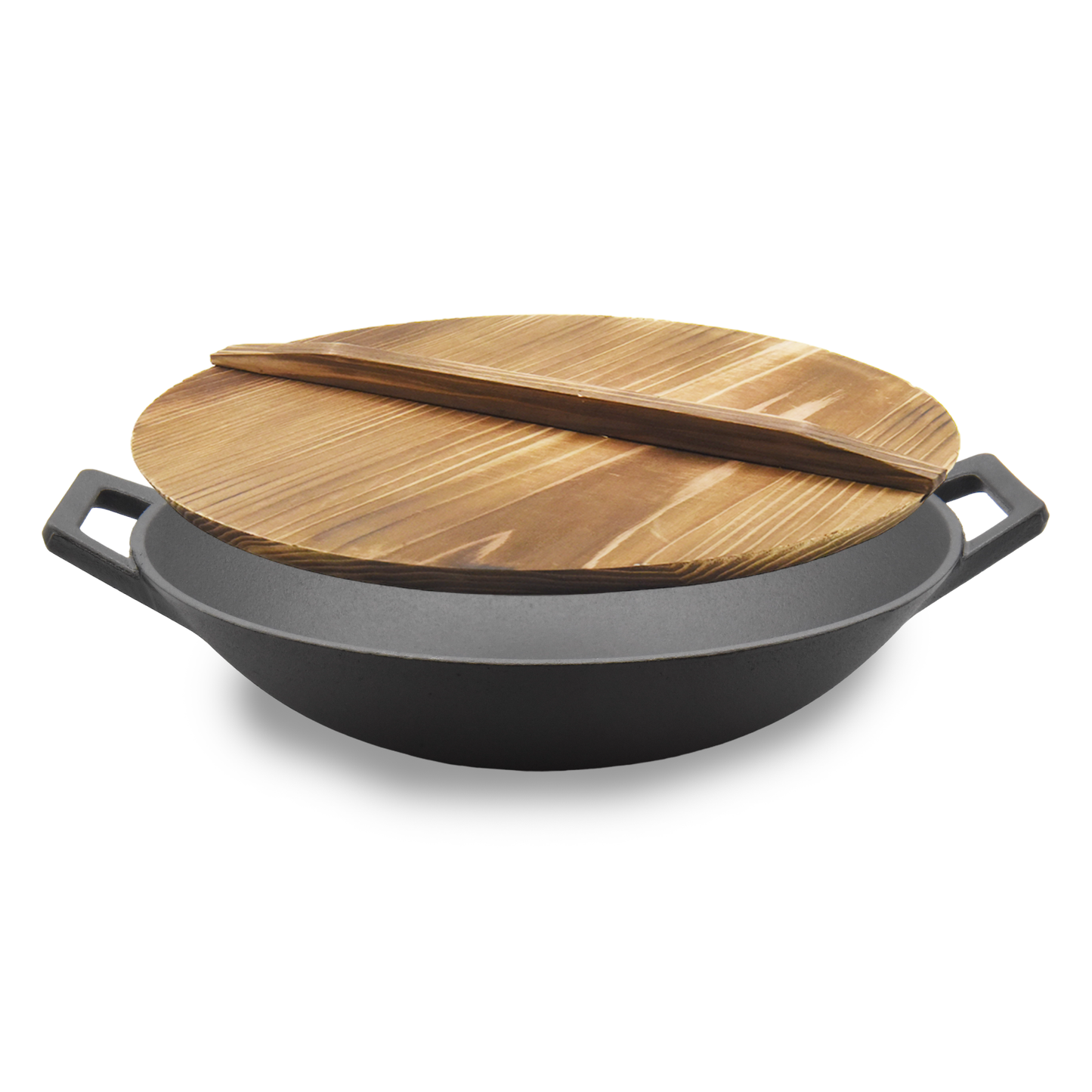 Pre-seasoned Wok Wood Lid 14"