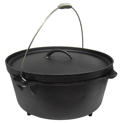 20QT Pre-seasoned Dutch Oven - Lip Lid, Tripod Legs