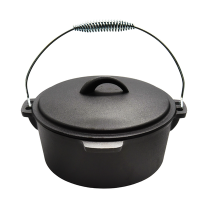 4.5QT Pre-seasoned Dutch Oven - Dome Lid, Flat Base