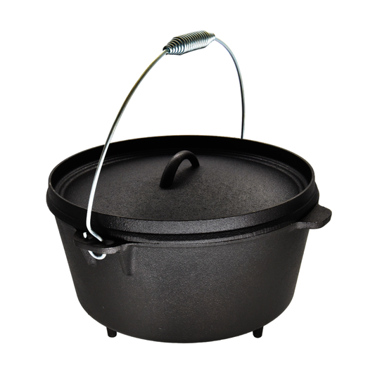 9QT Pre-seasoned Dutch Oven - Lip Lid, Tripod Legs