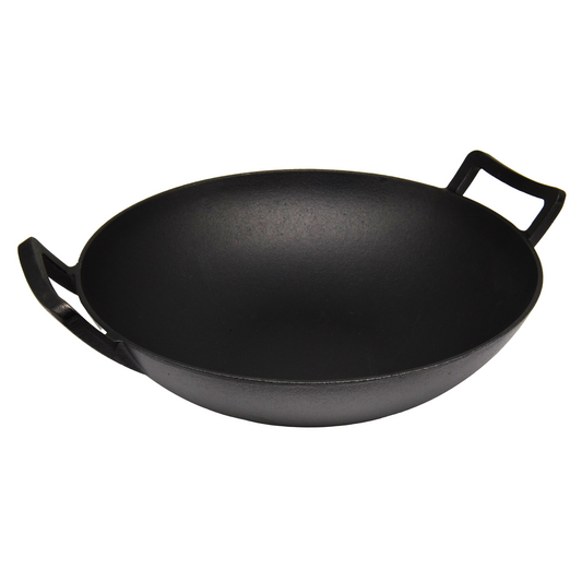 Large Pre-Seasoned Cast Iron Wok