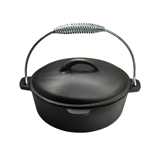 2QT Pre-seasoned Dutch Oven - Dome Lid, Flat Base