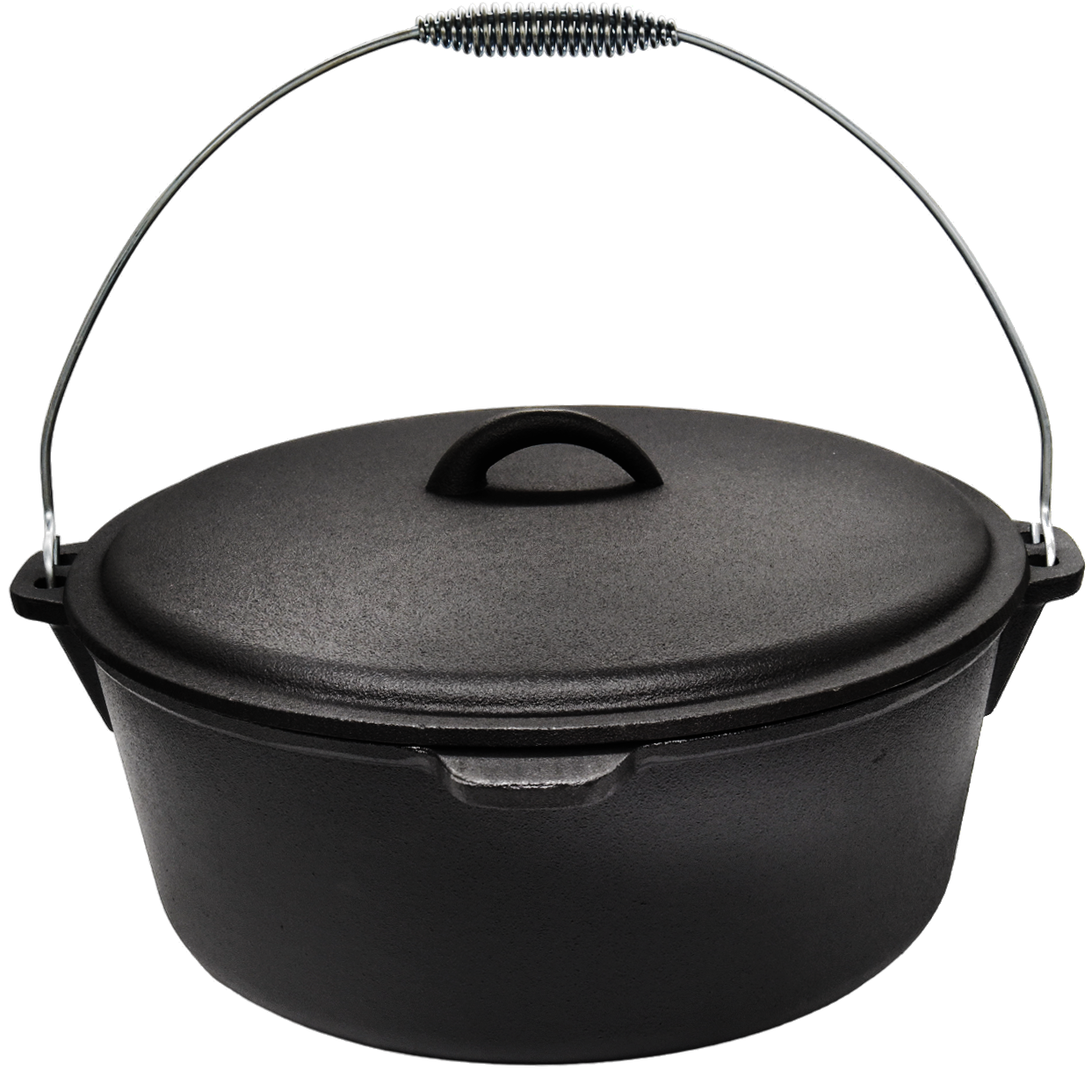 12QT Pre-seasoned Dutch Oven - Dome Lid, Flat Base