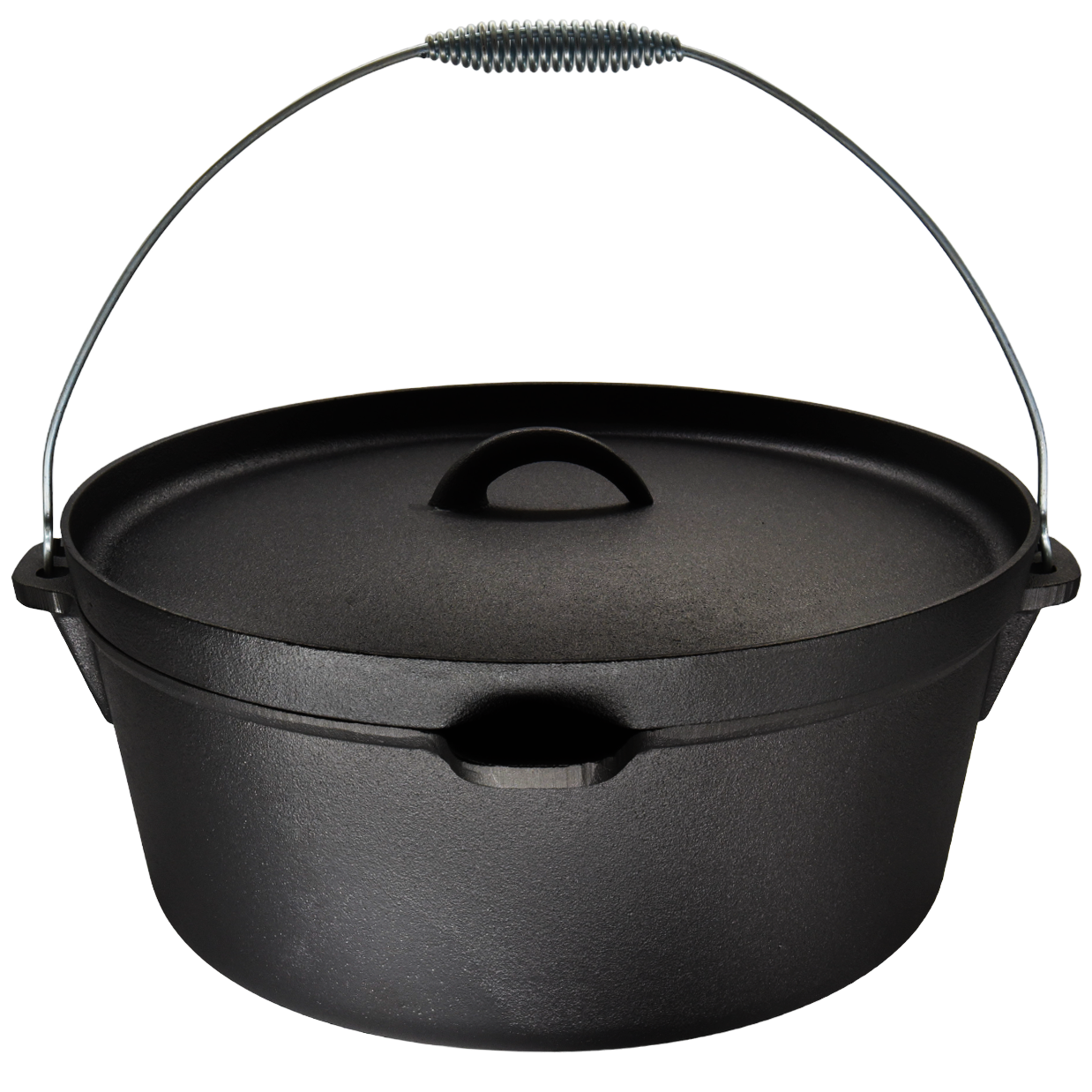 12QT Pre-seasoned Dutch Oven - Lip Lid, Flat Base