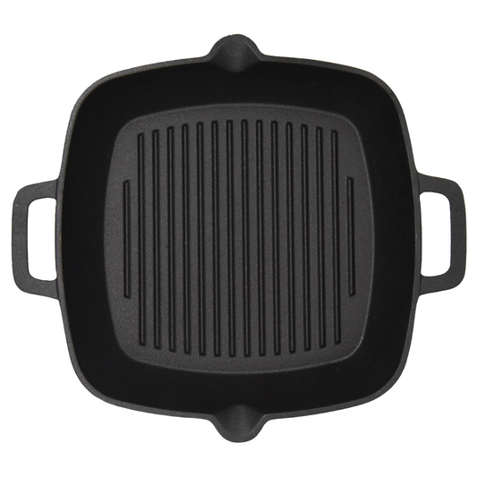 Pre-seasoned Square Grill Skillet With Two Handles (10.25")