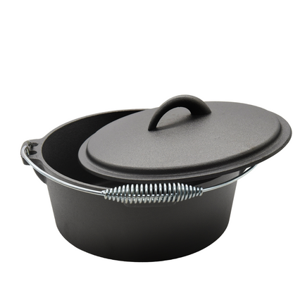 4.5QT Pre-seasoned Dutch Oven - Dome Lid, Flat Base