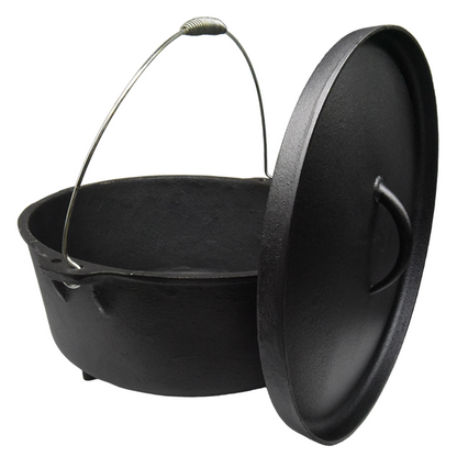 20QT Pre-seasoned Dutch Oven - Lip Lid, Tripod Legs