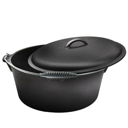 9QT Pre-seasoned Dutch Oven - Dome Lid, Flat Base