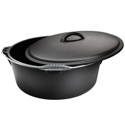 12QT Pre-seasoned Dutch Oven - Dome Lid, Flat Base