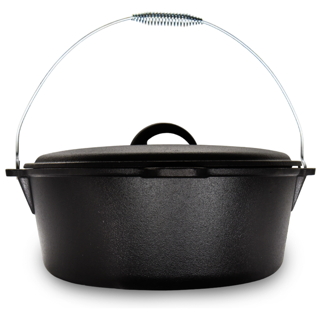 12QT Pre-seasoned Dutch Oven - Dome Lid, Flat Base