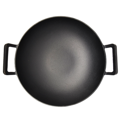 Large Pre-Seasoned Cast Iron Wok