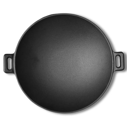 Pre-Seasoned Cast Iron Wok with Glass Lid (12")