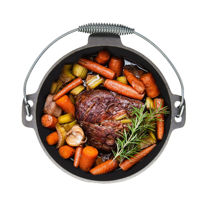 4.5QT Pre-seasoned Dutch Oven - Dome Lid, Flat Base