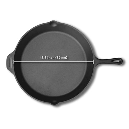 Pre-Seasoned Large 15.5" Cast Iron Skillet