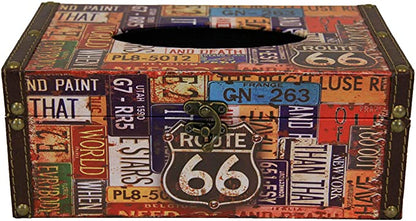 Route 66 License Plate Tissue Box